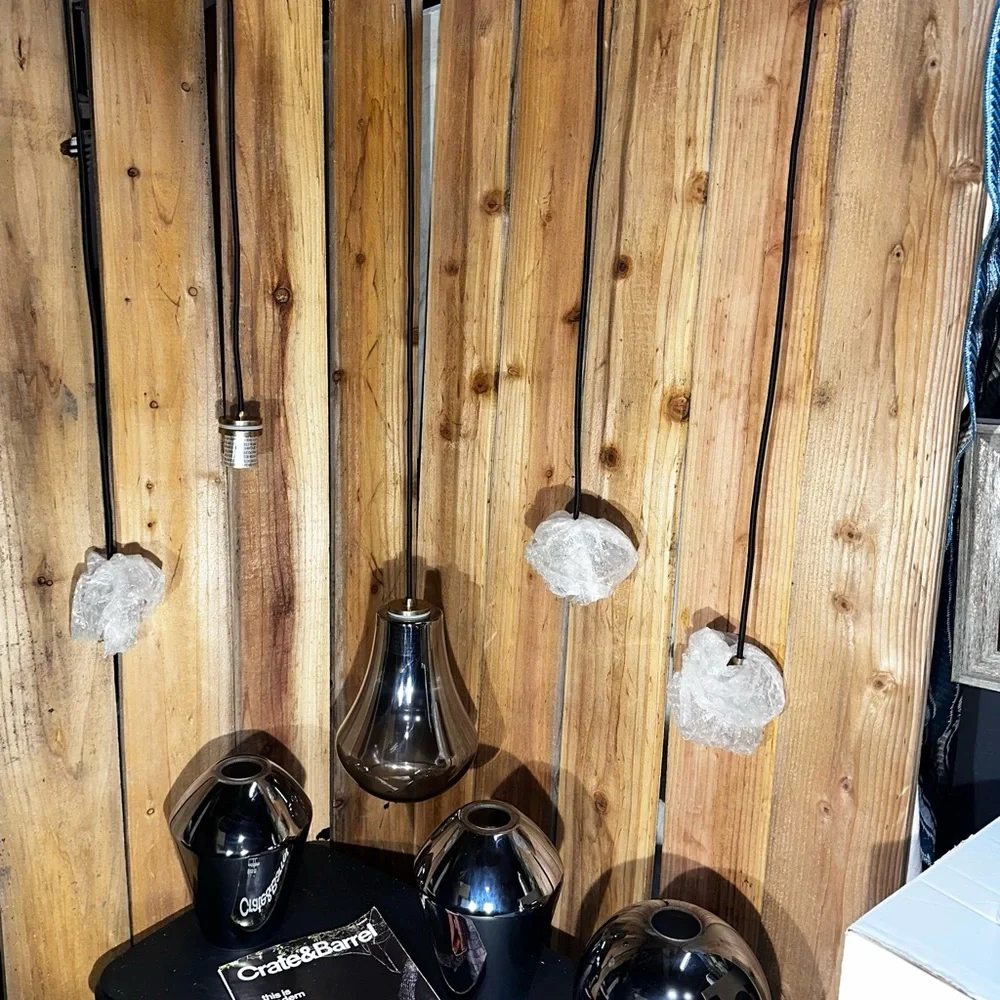 Crate&Barrel Silver and Clear Pendant Lights